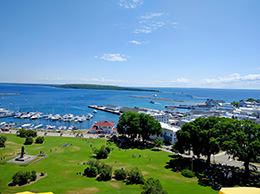 Harbor and town view from Mackinac Island